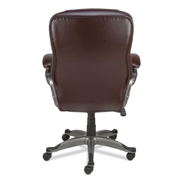 Alera Birns High-Back Task Chair, Up to 250 lb, 18.11" to 22.05" Seat Height, Brown Seat/Back, Chrome Base - ALEBN41B59