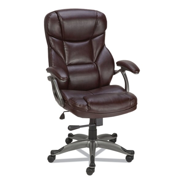 Alera Birns High-Back Task Chair, Up to 250 lb, 18.11" to 22.05" Seat Height, Brown Seat/Back, Chrome Base - ALEBN41B59