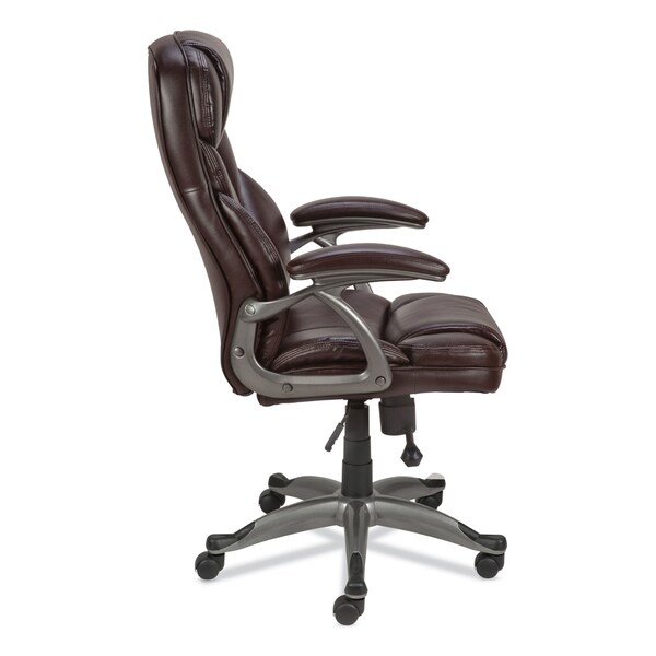 Alera Birns High-Back Task Chair, Up to 250 lb, 18.11" to 22.05" Seat Height, Brown Seat/Back, Chrome Base - ALEBN41B59