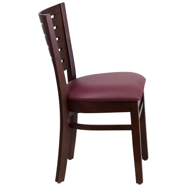 Flash Furniture Darby Restaurant Chair, Wood Back, 17-1/4 in W 20-1/2" L 33-1/2" H - XU-DG-W0108-WAL-BURV-GG