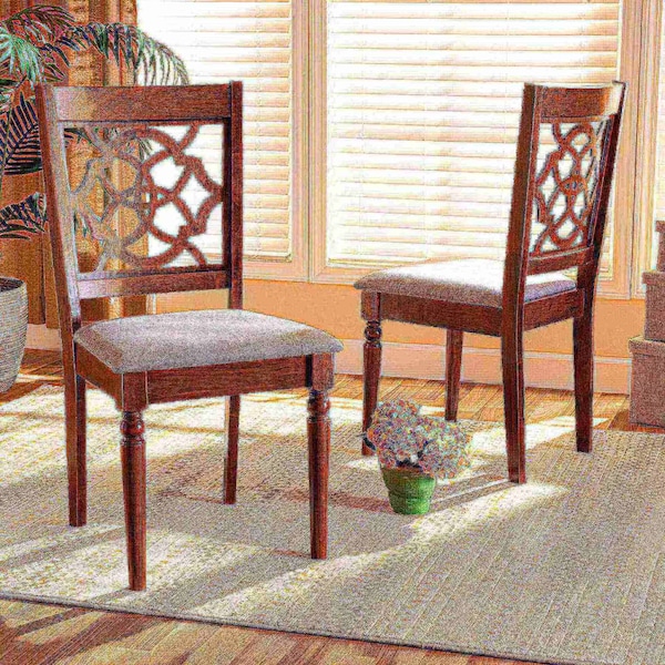 Baxton Studio Renaud Modern and Contemporary Grey Fabric and Walnut Brown Finished Wood 2-Piece Dining Chair Set - 176-10543-ZORO
