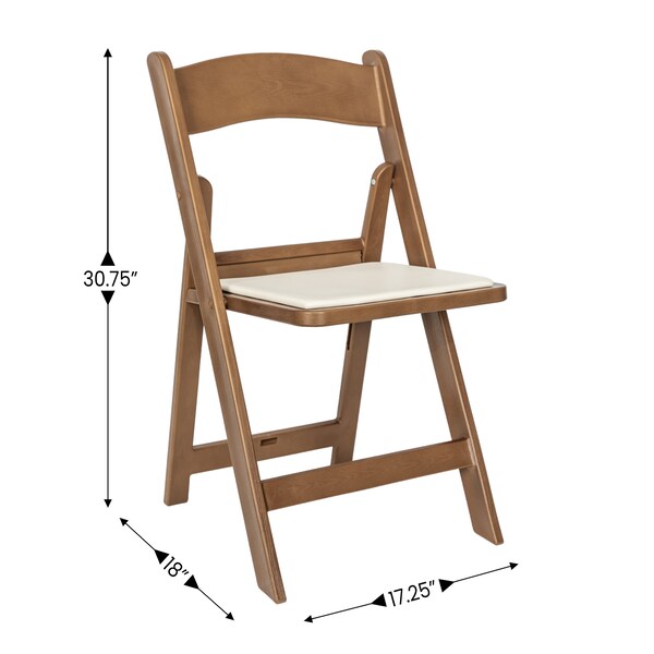 Flash Furniture HERCULES Commercial Chestnut Indoor/Outdoor Lightweight Wood Look Resin Folding Event Chair, 2PK - 2-L-1-WG-RESIN-CHSNT-GG