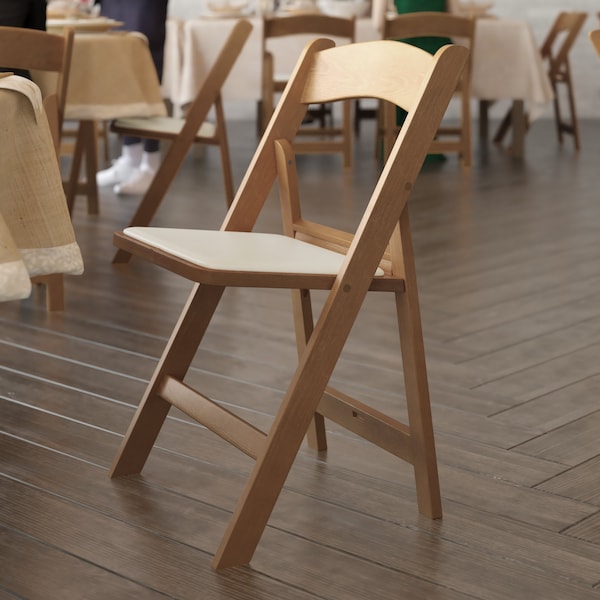 Flash Furniture HERCULES Commercial Chestnut Indoor/Outdoor Lightweight Wood Look Resin Folding Event Chair, 2PK - 2-L-1-WG-RESIN-CHSNT-GG