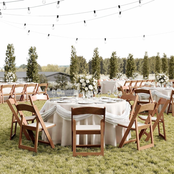Flash Furniture HERCULES Commercial Chestnut Indoor/Outdoor Lightweight Wood Look Resin Folding Event Chair, 2PK - 2-L-1-WG-RESIN-CHSNT-GG