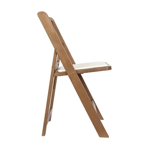 Flash Furniture HERCULES Commercial Chestnut Indoor/Outdoor Lightweight Wood Look Resin Folding Event Chair, 2PK - 2-L-1-WG-RESIN-CHSNT-GG