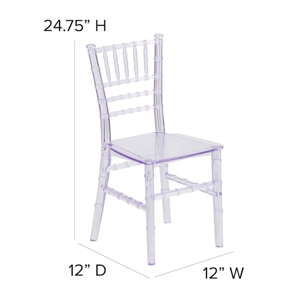 Flash Furniture Kids Crystal Transparent Chiavari Chair, PK10 - 10-LE-L-7K-CL-GG