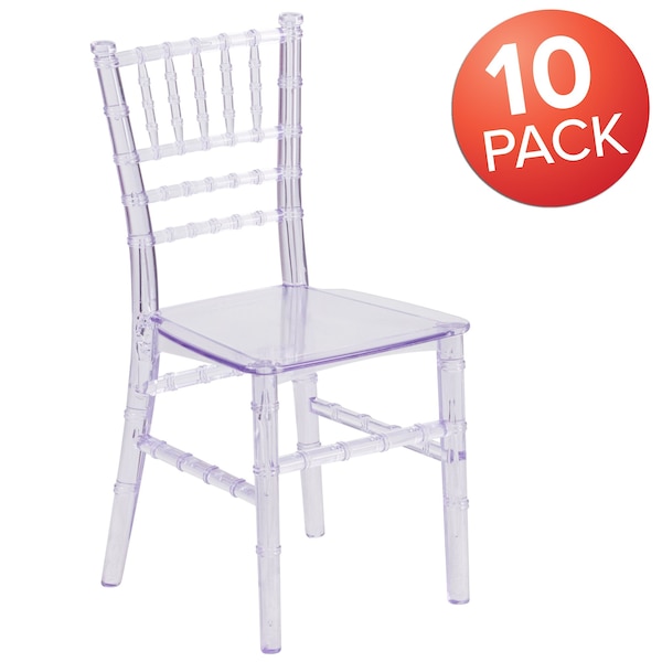Flash Furniture Kids Crystal Transparent Chiavari Chair, PK10 - 10-LE-L-7K-CL-GG