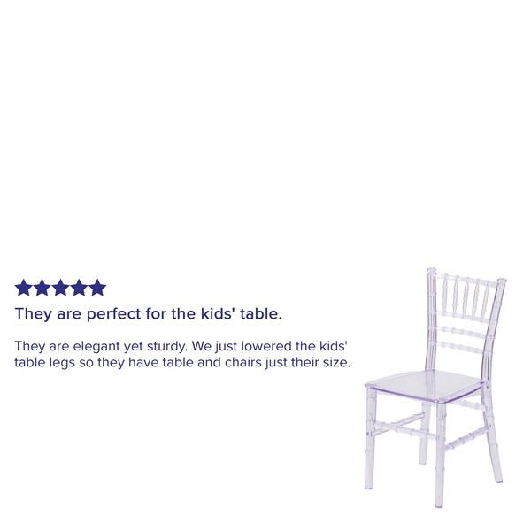 Flash Furniture Kids Crystal Transparent Chiavari Chair, PK10 - 10-LE-L-7K-CL-GG