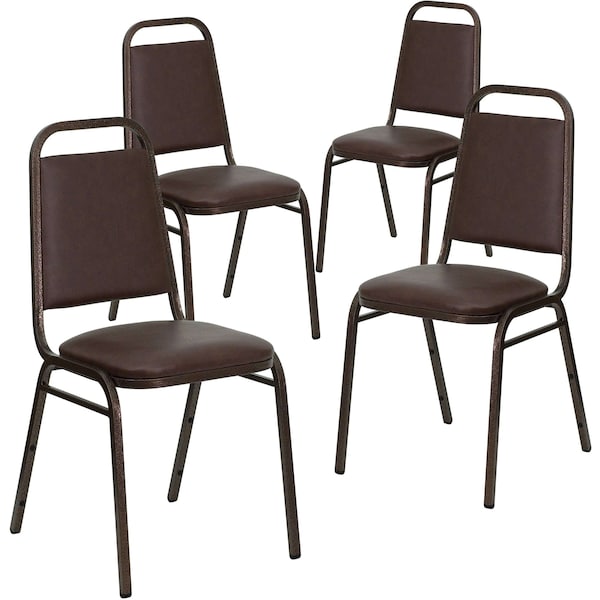 Flash Furniture Brown Vinyl Banquet Chair - 4-FD-BHF-2-BN-GG