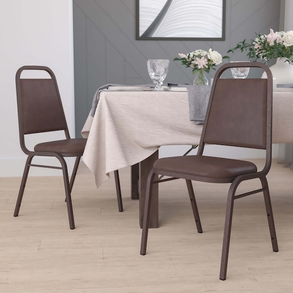 Flash Furniture Brown Vinyl Banquet Chair - 4-FD-BHF-2-BN-GG