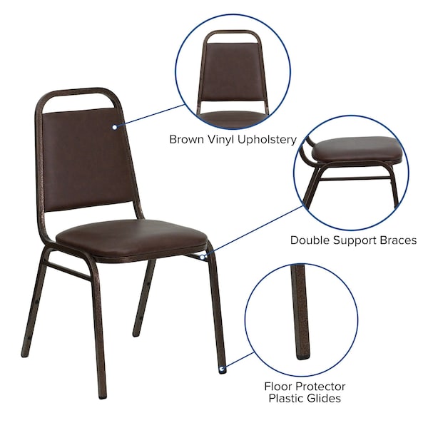 Flash Furniture Brown Vinyl Banquet Chair - 4-FD-BHF-2-BN-GG