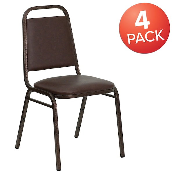 Flash Furniture Brown Vinyl Banquet Chair - 4-FD-BHF-2-BN-GG