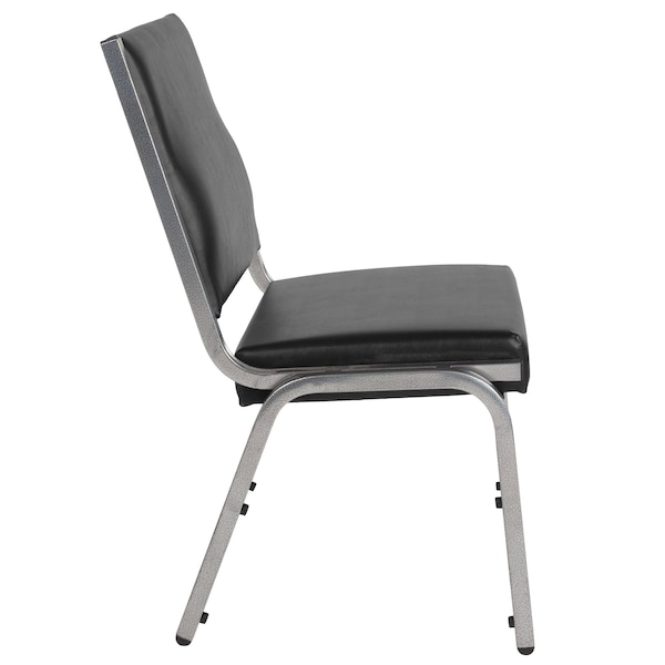 Flash Furniture 4 Pack HERCULES Series 1000 lb. Rated Black Antimicrobial Vinyl Bariatric Medical Reception Chair - 4-XU-DG-60442-660-1-BV-GG