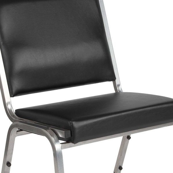 Flash Furniture 4 Pack HERCULES Series 1000 lb. Rated Black Antimicrobial Vinyl Bariatric Medical Reception Chair - 4-XU-DG-60442-660-1-BV-GG