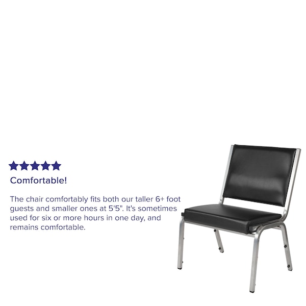 Flash Furniture 4 Pack HERCULES Series 1000 lb. Rated Black Antimicrobial Vinyl Bariatric Medical Reception Chair - 4-XU-DG-60442-660-1-BV-GG