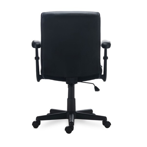 Alera Alera Harthope Leather Task Chair, Supports Up to 275 lb, Black Seat/Back, Black Base - ALEHH42B19