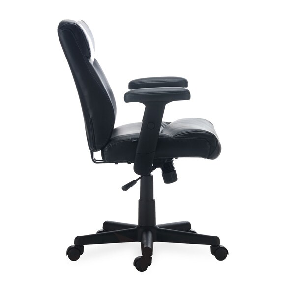 Alera Alera Harthope Leather Task Chair, Supports Up to 275 lb, Black Seat/Back, Black Base - ALEHH42B19