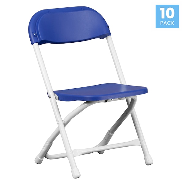 Flash Furniture Kids Blue Plastic Folding Chair - 10-Y-KID-BL-GG