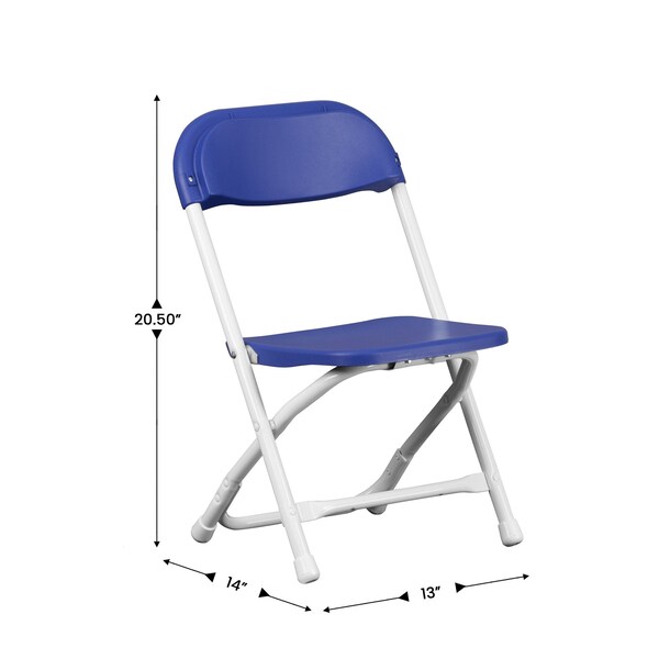 Flash Furniture Kids Blue Plastic Folding Chair - 10-Y-KID-BL-GG