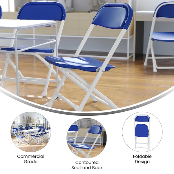 Flash Furniture Kids Blue Plastic Folding Chair - 10-Y-KID-BL-GG