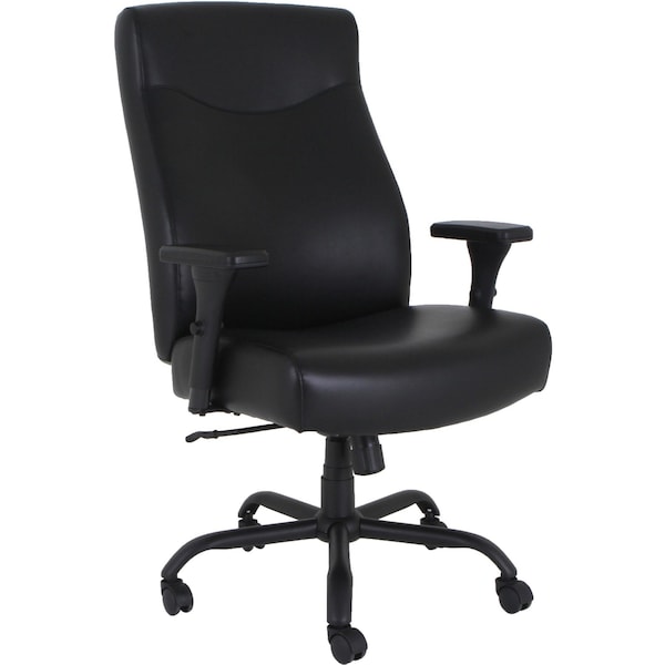 Lorell Big & Tall Executive High-Back Chair With Adjustable Arms, Black - LLR48846