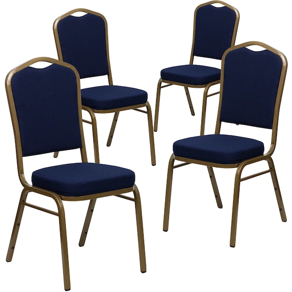 Flash Furniture Navy Blue Fabric Banquet Chair - 4-FD-C01-ALLGOLD-2056-GG
