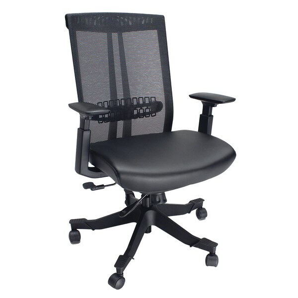 We'Re It Mesh it, Twyst Series Flex Mesh Back Task Chair with Adjustable Arms and Seat Slide in Black - EM5225AM-MBLK