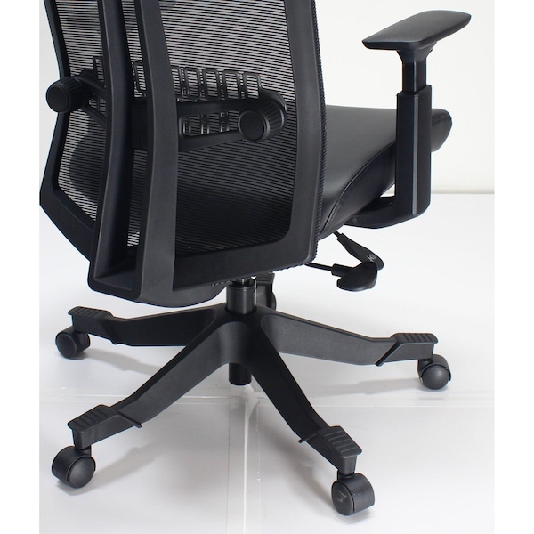 We'Re It Mesh it, Twyst Series Flex Mesh Back Task Chair with Adjustable Arms and Seat Slide in Black - EM5225AM-MBLK