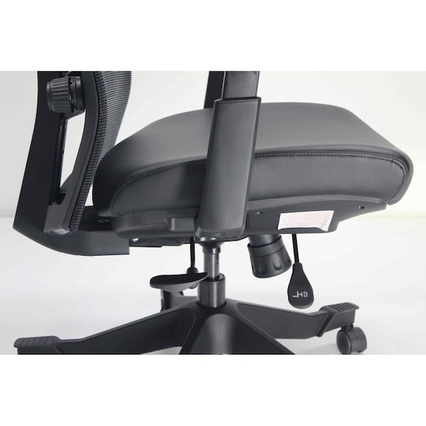 We'Re It Mesh it, Twyst Series Flex Mesh Back Task Chair with Adjustable Arms and Seat Slide in Black - EM5225AM-MBLK
