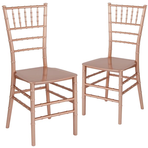 Flash Furniture HERCULES Series Rose Gold Resin Stacking Chiavari Chair - 2-LE-ROSE-M-GG