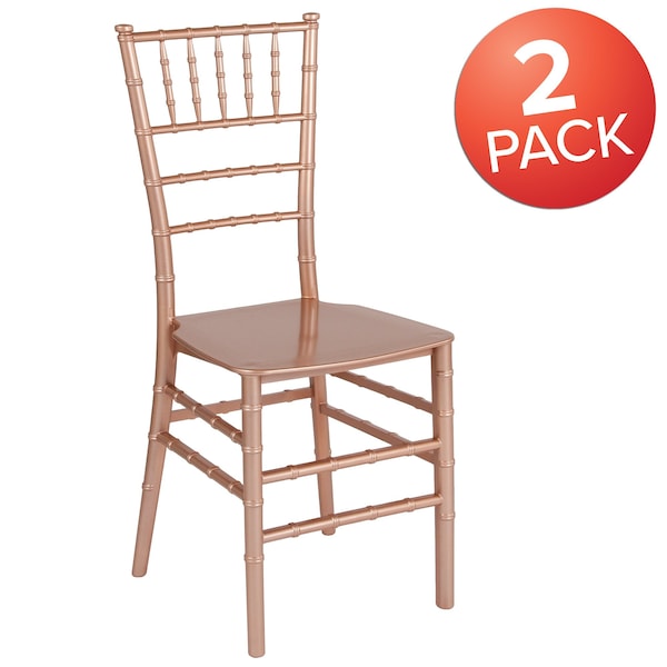 Flash Furniture HERCULES Series Rose Gold Resin Stacking Chiavari Chair - 2-LE-ROSE-M-GG