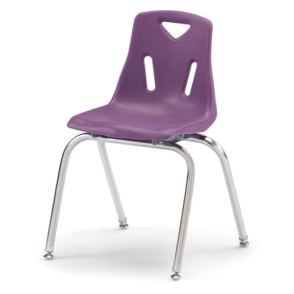 Jonti-Craft Berries Stacking Chair with Chrome-Plated Legs, 18 in. Ht, Purple - 8148JC1004