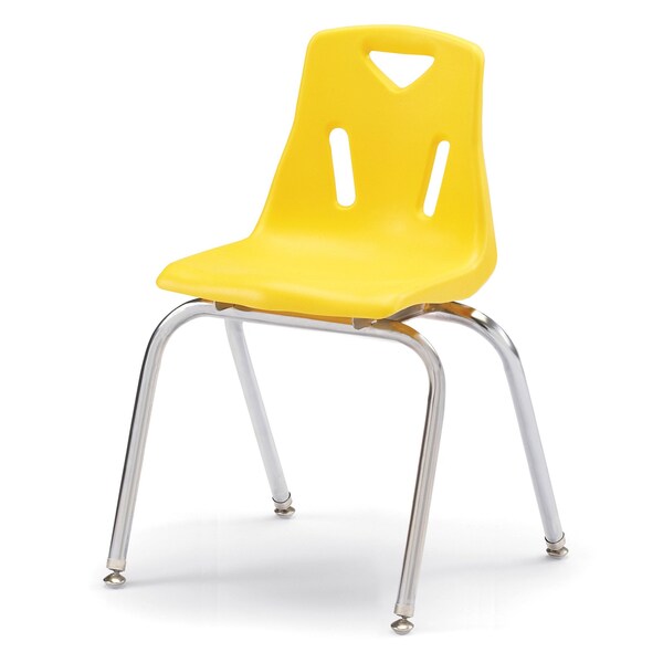 Jonti-Craft Berries Stacking Chair with Chrome-Plated Legs, 18 in. Ht, Yellow - 8148JC1007