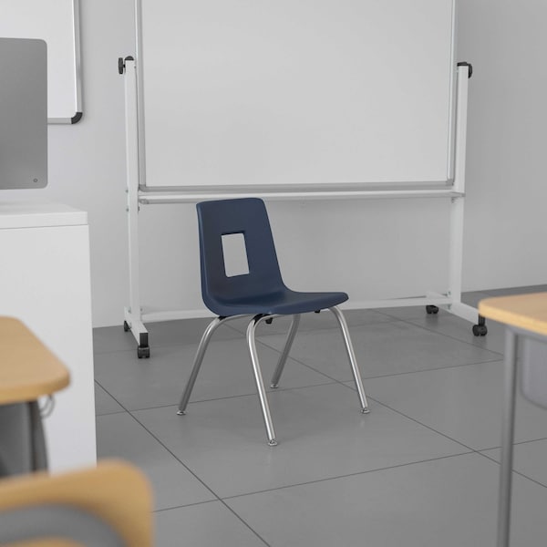 Flash Furniture Advantage Navy Student Stack School Chair, 14" - ADV-SSC-14NAVY
