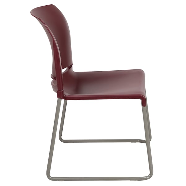 Flash Furniture Burgundy Plastic Stack Chair, PK5 - 5-RUT-238A-BY-GG
