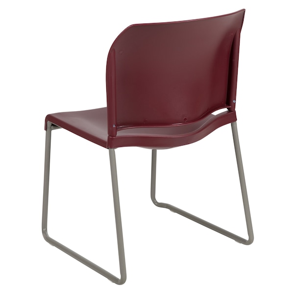 Flash Furniture Burgundy Plastic Stack Chair, PK5 - 5-RUT-238A-BY-GG