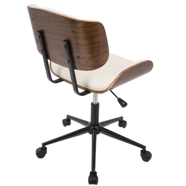 Lumisource Lombardi Adjustable Office Chair in Walnut and Cream - OC-JY-LMB WL+CR