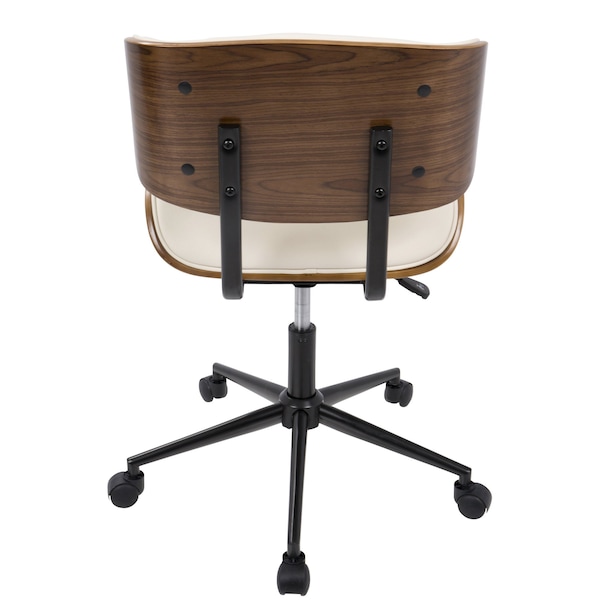 Lumisource Lombardi Adjustable Office Chair in Walnut and Cream - OC-JY-LMB WL+CR