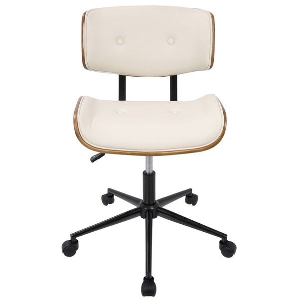 Lumisource Lombardi Adjustable Office Chair in Walnut and Cream - OC-JY-LMB WL+CR