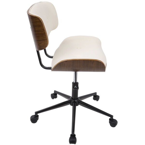 Lumisource Lombardi Adjustable Office Chair in Walnut and Cream - OC-JY-LMB WL+CR