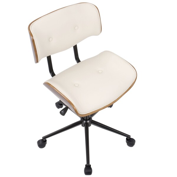 Lumisource Lombardi Adjustable Office Chair in Walnut and Cream - OC-JY-LMB WL+CR