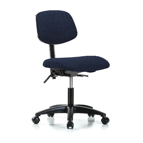 Blue Ridge Ergonomics Desk Chair Desk Chair, Fabric, Casters, Nav, No Arms, 19" to 24" Height, Fabric, Dark Blue - BR-FDHCH-RG-T0-A0-RC-F45