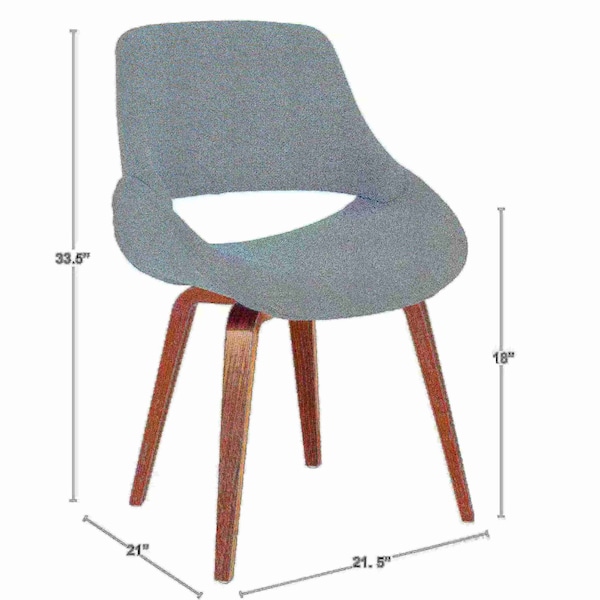 Lumisource Fabrico Dining/Accent Chair in Walnut and Cream Noise Fabric, PK 2 - CH-FBCONL WL+CR2