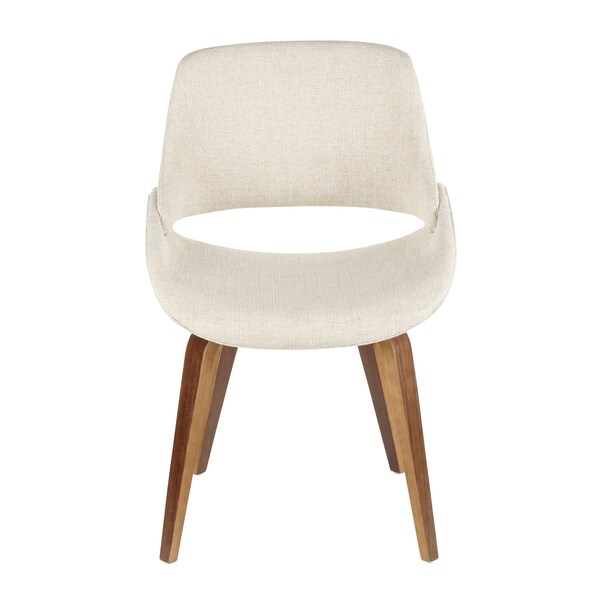 Lumisource Fabrico Dining/Accent Chair in Walnut and Cream Noise Fabric, PK 2 - CH-FBCONL WL+CR2