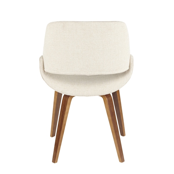 Lumisource Fabrico Dining/Accent Chair in Walnut and Cream Noise Fabric, PK 2 - CH-FBCONL WL+CR2
