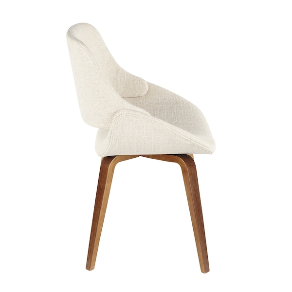 Lumisource Fabrico Dining/Accent Chair in Walnut and Cream Noise Fabric, PK 2 - CH-FBCONL WL+CR2