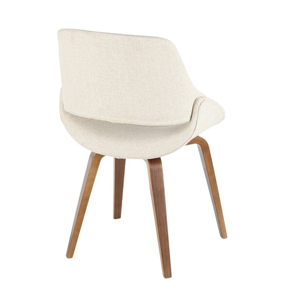 Lumisource Fabrico Dining/Accent Chair in Walnut and Cream Noise Fabric, PK 2 - CH-FBCONL WL+CR2