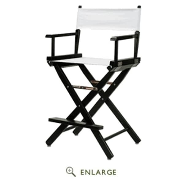 Casual Home Casual Home 220-02-021-29 24 in. Directors Chair Black Frame with White Canvas - 220-02/021-29