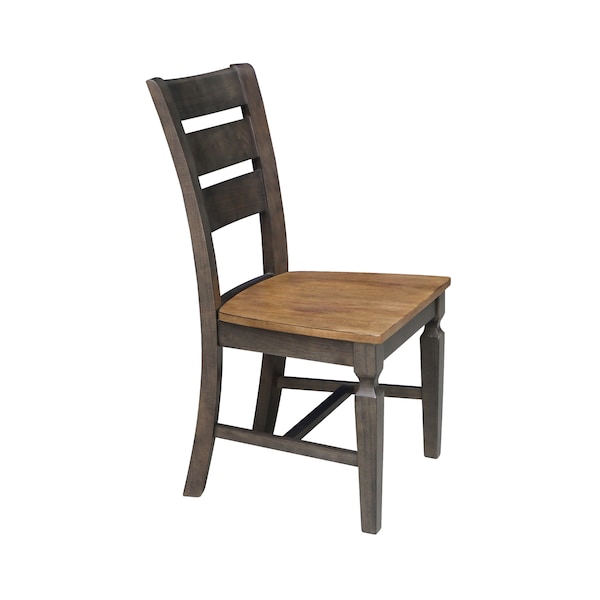 International Concepts Vista Ladderback Chair, Set of 2 Chairs, Hickory/Washed Coal - C45-57P