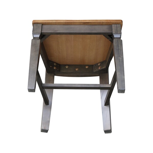 International Concepts Vista Ladderback Chair, Set of 2 Chairs, Hickory/Washed Coal - C45-57P